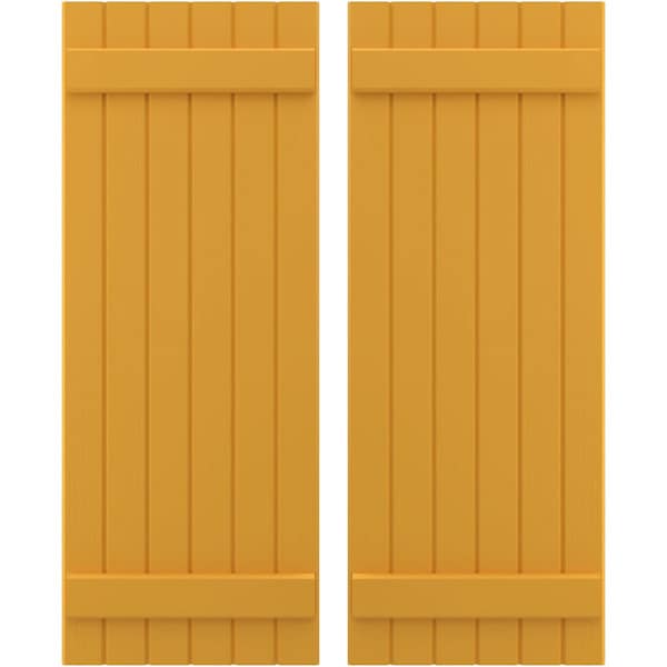 Ekena Millwork Americraft 6-Board, 2 Batten Exterior Real Wood Joined Board-n-Batten Shutters, ARW101BB621X66TUH, PR ARW101BB621X66TUH - main